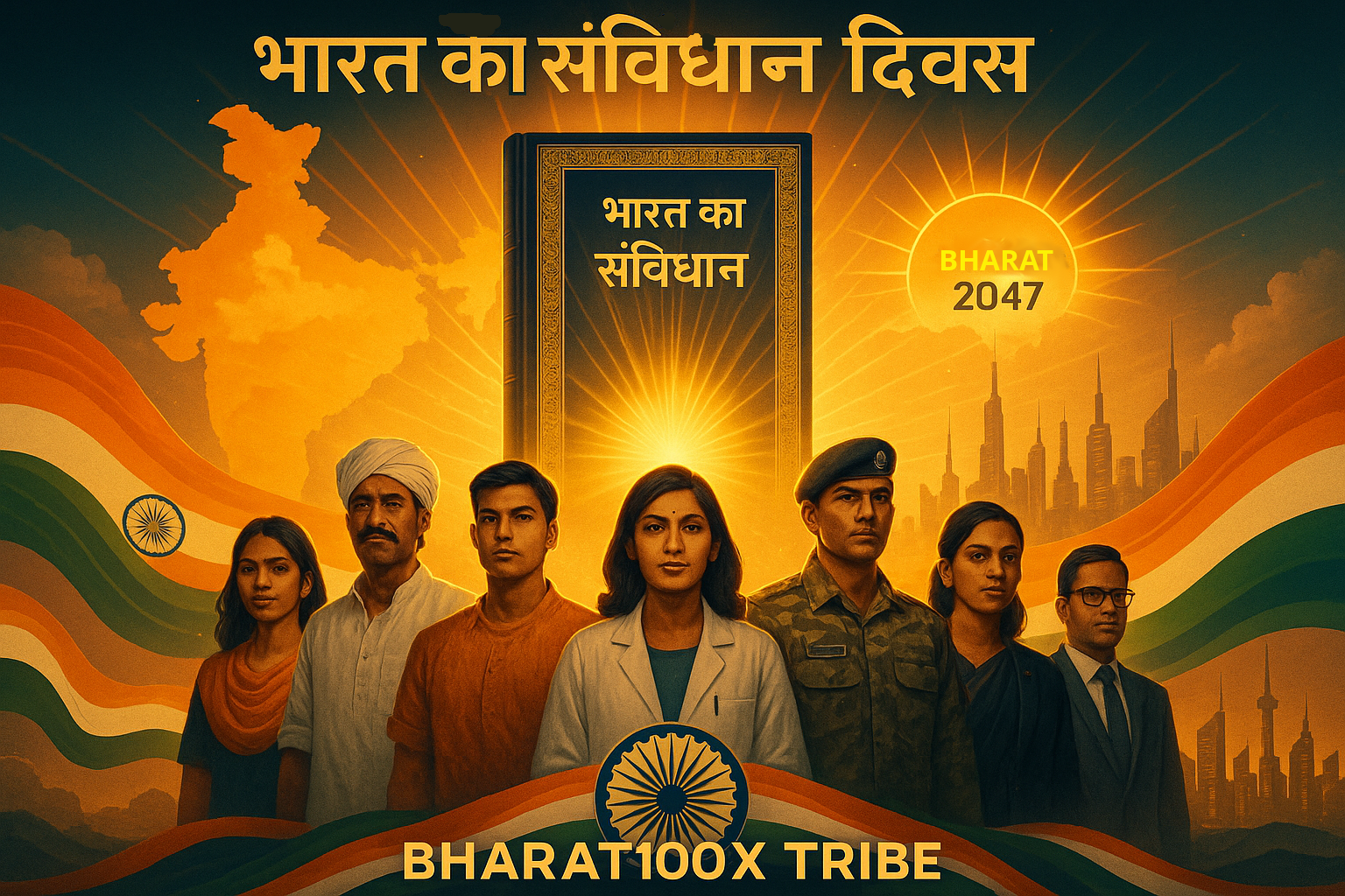 आज, संविधान दिवस पर— आओ संकल्प लें। जानें अपने अधिकार। निभाएं अपने कर्तव्य। और मिलकर बनाएँ Viksit Bharat 2047। Jai Hind. Jai Bharat.